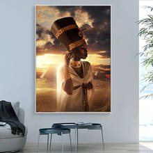 Black and Gold Nude African Art Woman Sunset Oil Painting on Canvas Posters and Prints Wall Art Picture for Living Room Cuadros 2024 - buy cheap