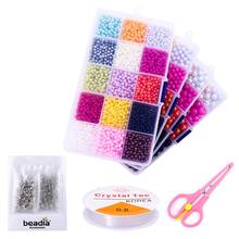 ABS Imitation Pearls Round Beads Box Beading Cord Clasps Set For DIY Bracelet Earrings Sewing Beads Necklace Jewelry Making 2024 - buy cheap
