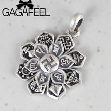 Gagafeel 925 prata esterlina estilo étnico antigo oito tesouros seis personagens mantra swastika colar de pingente fino 2024 - compre barato
