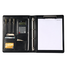 A4 Folder For Documents PU Leather File Bags Calculator Binder Multi-function Business Pads Manager Portfolio Office Supplies 2024 - buy cheap