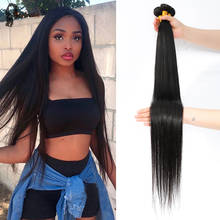 Yeslestm 40 длинных дюймов прямые пряди человеческих волос бразильские черные волнистые человеческие волосы Remy пряди сделки для женщин наращивание волос 2024 - купить недорого