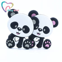 1 PC Food Grade Silicone Teethers DIY Panda Design Baby Teether Infant Baby Silicone Chew Charms Kids Teething Gift Toddler Toys 2024 - buy cheap