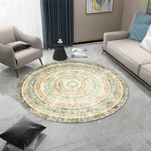 Alfombra redonda con estampado circular para sala de estar, tapete suave antideslizante para silla, alfombrilla de suelo, decoración de dormitorio 2024 - compra barato