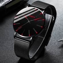 reloj hombre 2022 Watch Men Minimalist Ultra Thin Watches Men's Fashion Stainless Steel Mesh Belt Quartz Watch relogio masculino 2024 - buy cheap