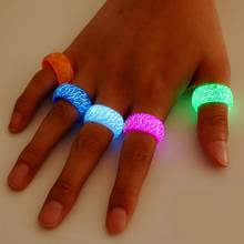 Women/Men Fashion Multi-color Party Glowing Luminous Plastic Ring Jewelry Accessory Cocktail Ring 2024 - buy cheap