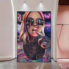 Abstracto sexy menina má quadros em tela graffiti tatuagem mulher arte da parede lona cartazes e impressões imagem para sala de estar cuadors 2024 - compre barato