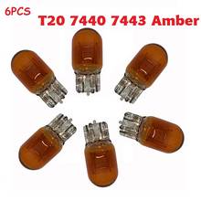 6pcs 7443 Amber W21W LED WY21W T20 7440 Turn signal Lights bulb halogen lamp Tail Brake Light bulbs 12V for Car Driving Lamp 2024 - buy cheap