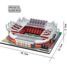 United Football-Estadio Old Trafford de 6300P para niños, modelo 3D de construcción de diamantes, bloques pequeños, juguete para niños, sin caja 2024 - compra barato