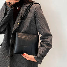 Acelure bolsa feminina vintage de cor sólida, bolsa transversal de ombro estilo simples, totalmente em couro pu 2024 - compre barato