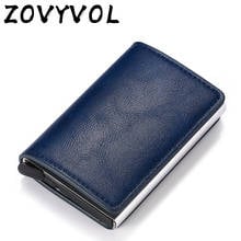 ZOVYVOL Card Wallet Dropshipping Business Credit Card Holder Unisex Metal RFID Vintage Single Box Crazy Horse PU Leather 2024 - buy cheap
