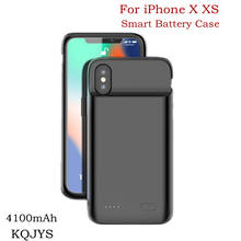 KQJYS-funda ultrafina para cargador de batería de 4100mAh, cubierta de carga portátil para iPhone X, XS 2024 - compra barato