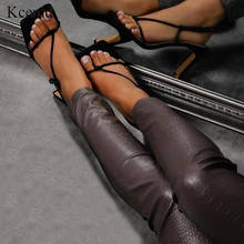 Kcenid sandálias salto alto feminino, sapato salto alto de verão preto e branco com alça traseira, calçado feminino para escritório 2024 - compre barato