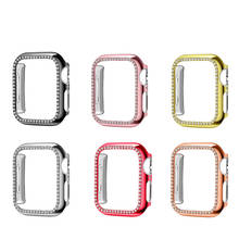 Shinning protetor de pára-choque para relógio, capa de capa com strass brilhante para iwatch 5 4 40mm 44mm 38mm 42mm para iwatch 3 2 1 2024 - compre barato