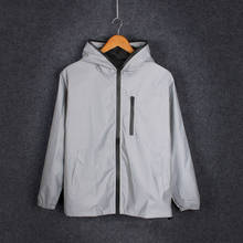 Luogen Drop Shipping Men Spring Autumn Full Reflective Windbreaker Waterproof Jacket Male High Street Hip Hop Loose Hooded Coats 2024 - buy cheap