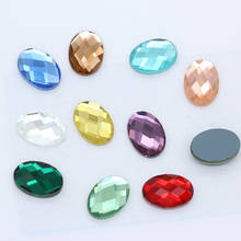 20p 10x14mm Oval Color Glass stone Foiled Flatback Non-Hotfix faceted crystal rhinestones Jewels Cabochon button Scrapbook craft 2024 - buy cheap