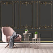 Papel de parede personalizado estilo europeu 3d, padrão dourado para alívio, sala de estar, sofá, quarto, plano de fundo para tv, pintura de parede, sala de estudo, mural, papel de parede 2024 - compre barato