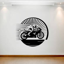 Motorcycle Racer Wall Decal Motorbike Sport Door Window Vinyl Stickers Teens Bedroom Playroom Club Interior Decor Art Mural E402 2024 - buy cheap