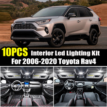 Luz interior do carro em led canbus, luz da placa de licença, pacote com 10 peças, para toyota rav4 rav 4 4-2013, 2006, 2016, 2017, 2018 2024 - compre barato