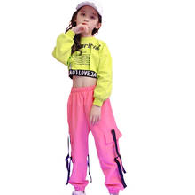 Los niños Hip Hop sudadera ropa cultivo superior corriendo pantalones casuales para niño traje de baile de Jazz Ropa de baile de salón de baile ropa 2024 - compra barato