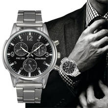 Мужские часы MIGEER, модные мужские часы с кристаллами и тремя глазами, синие часы, аналоговые кварцевые наручные часы из нержавеющей стали, мужские часы 2024 - купить недорого