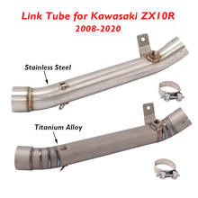 Motorcycle 60mm Exhaust System Connecting Link Middle Mid Tube Connection Slip on for Kawasaki Ninja ZX10R 2008-2020 2024 - buy cheap