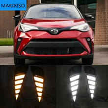 Car LED DRL Headlight For Toyota C-HR CHR 2020 2021 Turning Yellow Signal Fog Lamps Daytime Running Light Auto Daylights 2024 - buy cheap