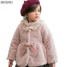 Fashion Baby Girl Winter Jacket Children Outerwear Coat 1Y-6Y Toddler Girl Fur Jacket Parka Bow-Knot Cute Kids Girl Clothes 2024 - buy cheap