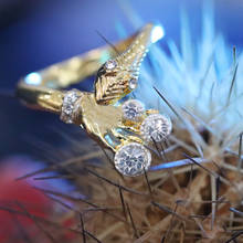 Palma y anillo de serpiente Zircon anillo de Color dorado de las mujeres es la personalidad de la moda encanto fiesta accesorios de la joyería de regalo de aniversario 2024 - compra barato