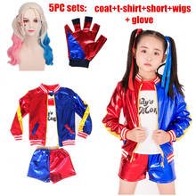 Kids Girls cute girl Coat Shorts Top Set Girls Clothing Set Children Cosplay Costumes 5 pcs Suit Halloween cosplay dress suit 2024 - buy cheap