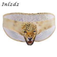 Underwear Mens Lingerie Bikini Briefs Wolf Leopard Gay Underwear Animal Printing Bulge Pouch Sissy Thongs Male Sexy Panties 2024 - buy cheap