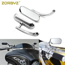 ZORBYZ 1 пара, хромированные овальные мотоциклетные мини-зеркала для Harley Dyna Softail Sportster Touring 2024 - купить недорого