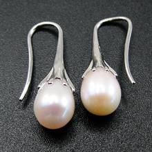 Natural Freshwater Pearl Jewelry 925 Sterling Silver Women's Pearl Drop Earrings For Gift 2024 - buy cheap