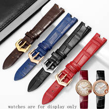 Concave Interface Genuine Leather Strap Red Blue Bracelet With Pin Buckle  Replacement Belt For WGBL0007 Series Watch Chain 2024 - buy cheap