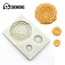 SHENHONG-Molde de silicona para pastel de Fondant Rosa Austin, patrón de flores 3D, pasta de goma, artesanía de azúcar, decoración de bodas 2024 - compra barato