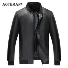 Jaqueta masculina de couro pu lm035, casaco bomber sólido da moda de motociclista, roupa casual para homens, casaco slim fit 2024 - compre barato
