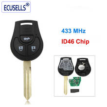 Remote Key Fob for Nissan Micra X-Trail Terrano 3 Buttons 433Mhz With id46 Chip 2024 - buy cheap