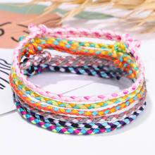 QiLuxy Fashion Boho Handmade Weave Colorful Rope Bracelets for Women Men Friendship Lucky Bracelets & Bangle Couple Jewelry Gift 2024 - buy cheap