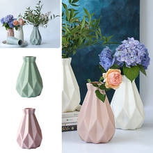 Origami Plastic Vase Pink Imitation Ceramic Flower Pot Flower Basket Flower Vase Decoration Home Nordic Garden Decoration Tools 2024 - buy cheap