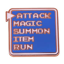 Final Fantasy battle menu lapel pin attack magic summon item run brooch video game jewelry 2024 - buy cheap