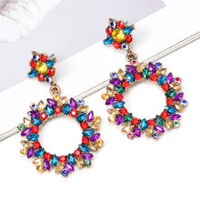 Vintage Colorful Crystals Dangling Earrings Drop Jewelry Accessories Hanging Rhinestone Pendientes Bijoux For Women Wholesale 2024 - buy cheap