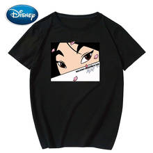 Женская футболка с круглым вырезом Disney Chic, пуловер с коротким рукавом и принтом мультипликационных букв, 8 цветов, размеры XS - XXL 2024 - купить недорого