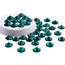 Emerald 3D Nail Art Dark Green FlatBack Rhinestone SS3 SS4 SS5 SS6 SS8 SS10 SS12 SS16 SS20 SS30 SS34 SS50 Glass Non-HotFix Decor 2024 - buy cheap