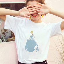 Camisetas com estampa de princesas da disney, camisetas e roupas para meninas 2024 - compre barato