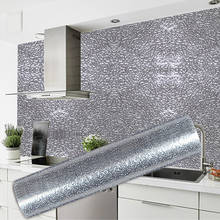 Adesivo de alumínio à prova de óleo e anti-incrustação, de parede de fogão de cozinha, alta temperatura, autoadesivo croppável, 300*30cm 2024 - compre barato