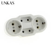 UNKAS European Type Conversion Plug 1 TO 4 Way EU Standard Power Adapter Socket 16A Travel Plugs AC 110~250V 2024 - buy cheap