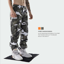 Nagri calças de carga militar dos homens moda streetwear hip hop casual camuflagem jogger tático multi bolso 2024 - compre barato
