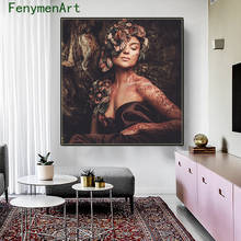 Pintura en lienzo de flores para mujer, lienzo Sexy, impresión impresa y póster, imagen artística moderna para pared, dormitorio, sala de estar, decoración del hogar 2024 - compra barato