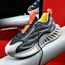 Tênis de corrida para homens verão voando tecido tênis lâmina amortecimento solas dos sapatos atléticos caminhada trekking lazer sneaker 2024 - compre barato