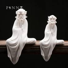 PINNY-estatua decorativa de porcelana blanca, decoración de Dharma Master, artesanías de cerámica, adornos creativos Zen, figuras de yeso 2024 - compra barato