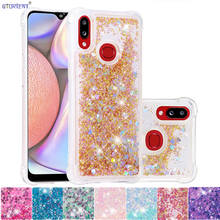 Silicone Bumper Cover for Samsung Galaxy A10s Glitter Dynamic Liquid Cute Case SM-A107F/DS SM A107F/DS Bling Fitted Phone Cases 2024 - buy cheap